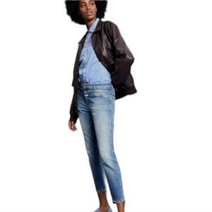 CLOSED CROPPED WORKER DISTRESSED DENIM LIGHT WASH RETAIL $345.00 WOMENS SIZE 26